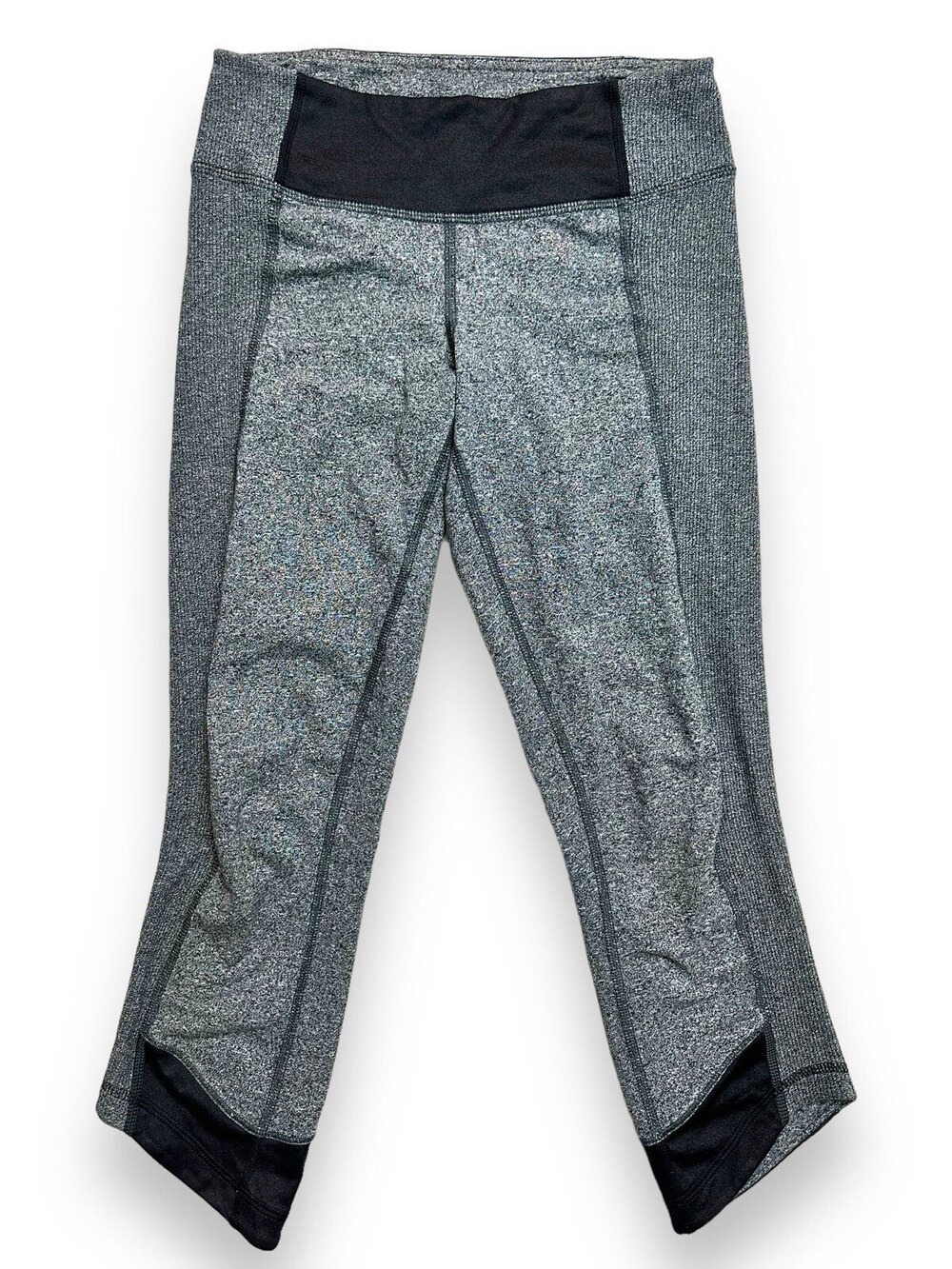 Lululemon Motivate Crop Leggings Women's 2 Heathered Speckled Black W6D71S